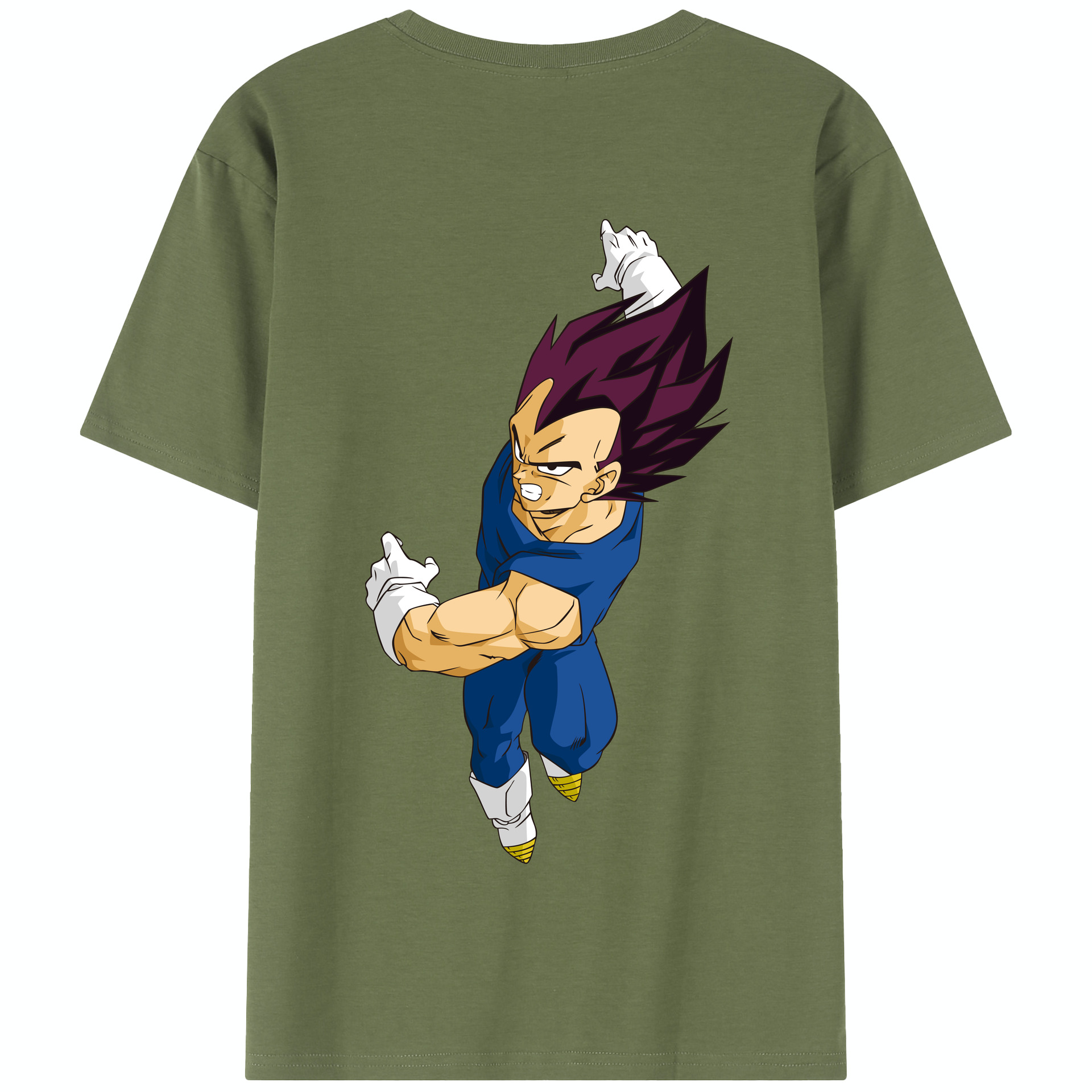 （画像用） ドラゴンボール ベジータ四世（Bejīta Yonsei）DRAGON BALL Vegeta IV 綿100％半袖Tシャツ（背面プリント）